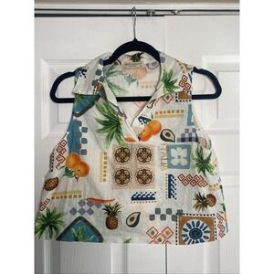 Terzo Millennio Womens Medium Top Sleeveless Tropical Vacation Euro